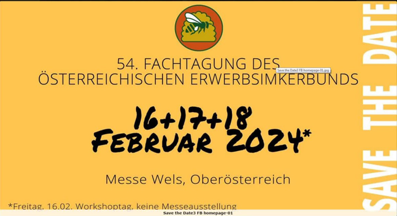 پنجاه و چهارمین کنفرانس انجمن زنبورداران اتریش 16 تا 18 فوریه 2024 برگزار می‌شود